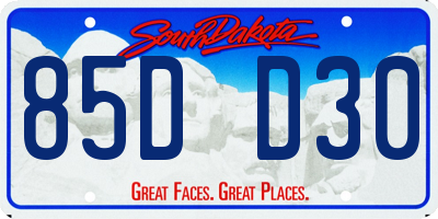 SD license plate 85DD30