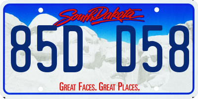 SD license plate 85DD58