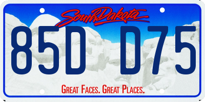 SD license plate 85DD75