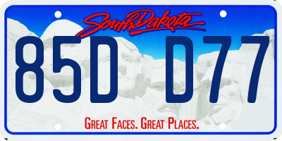 SD license plate 85DD77