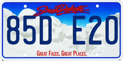SD license plate 85DE20