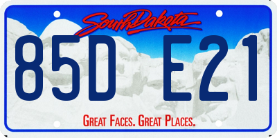 SD license plate 85DE21