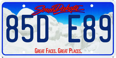 SD license plate 85DE89