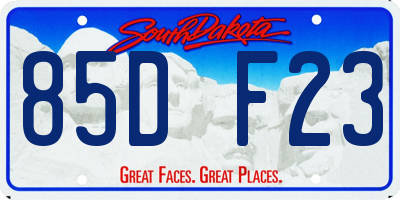 SD license plate 85DF23