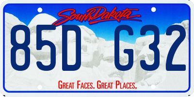 SD license plate 85DG32