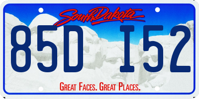 SD license plate 85DI52