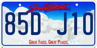 SD license plate 85DJ10
