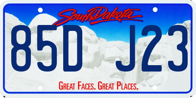 SD license plate 85DJ23