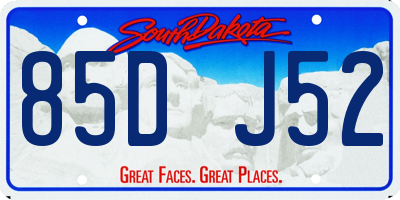SD license plate 85DJ52