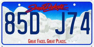 SD license plate 85DJ74