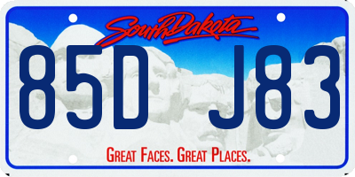 SD license plate 85DJ83
