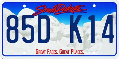 SD license plate 85DK14