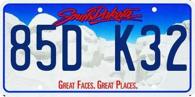 SD license plate 85DK32