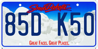 SD license plate 85DK50