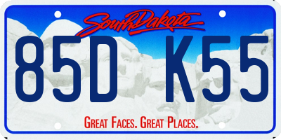 SD license plate 85DK55