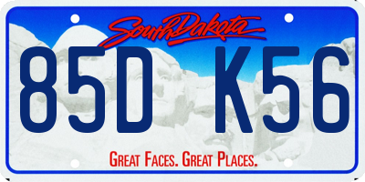 SD license plate 85DK56