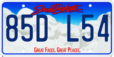 SD license plate 85DL54
