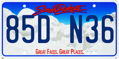 SD license plate 85DN36