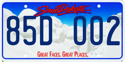SD license plate 85DO02