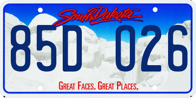 SD license plate 85DO26