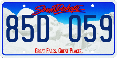 SD license plate 85DO59