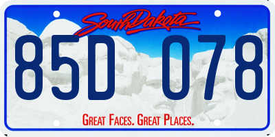 SD license plate 85DO78