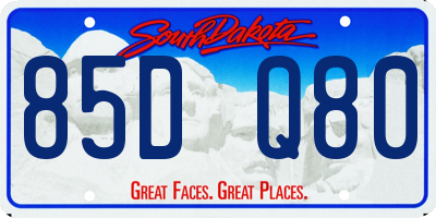 SD license plate 85DQ80