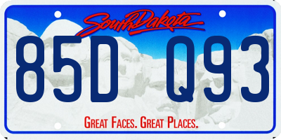 SD license plate 85DQ93