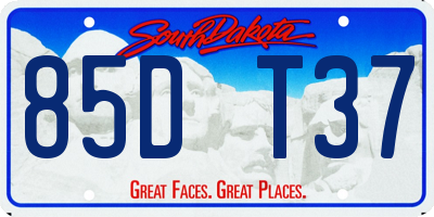 SD license plate 85DT37