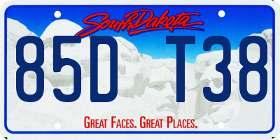 SD license plate 85DT38