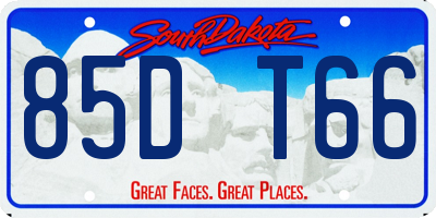 SD license plate 85DT66