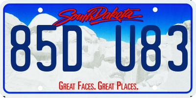 SD license plate 85DU83