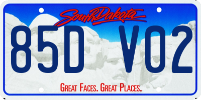 SD license plate 85DV02