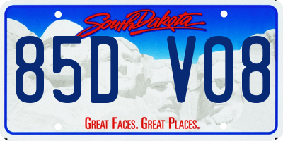 SD license plate 85DV08