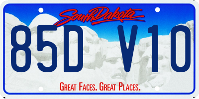 SD license plate 85DV10
