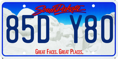 SD license plate 85DY80
