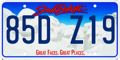 SD license plate 85DZ19