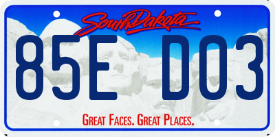 SD license plate 85ED03