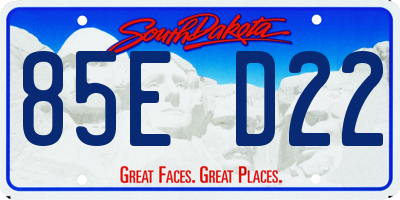 SD license plate 85ED22
