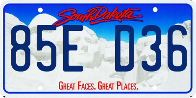 SD license plate 85ED36