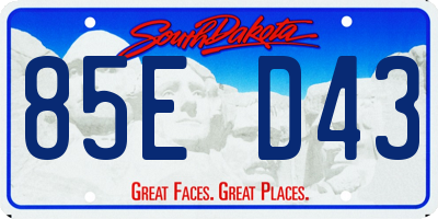 SD license plate 85ED43
