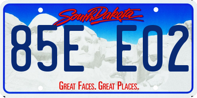 SD license plate 85EE02