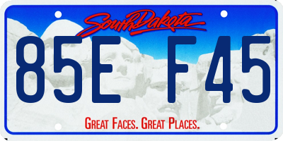 SD license plate 85EF45