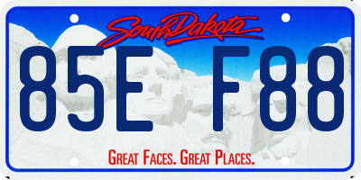 SD license plate 85EF88
