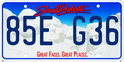 SD license plate 85EG36