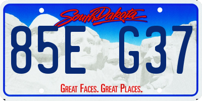 SD license plate 85EG37
