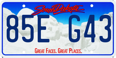 SD license plate 85EG43