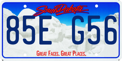 SD license plate 85EG56