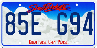 SD license plate 85EG94