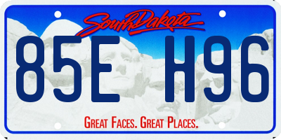SD license plate 85EH96
